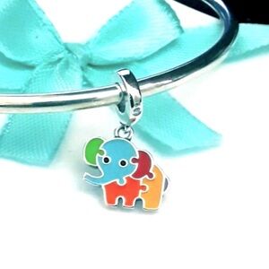 S925 STERLING SILVER AUTISM PUZZLE ELEPHANT CHARM PANDORA COMPATIBLE